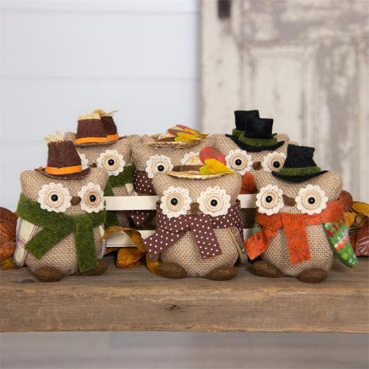 Autumn Owls With Scarves (each)