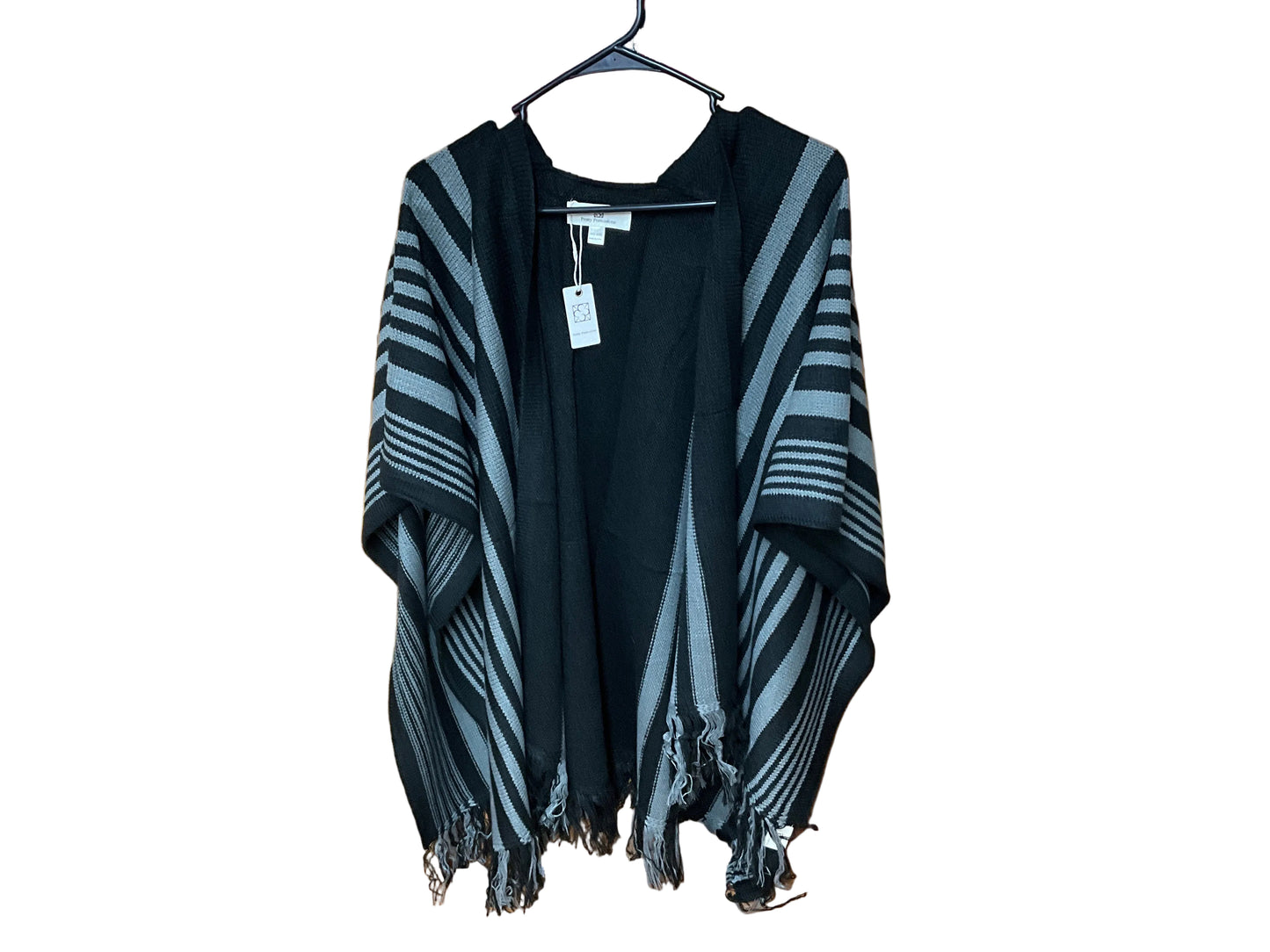 Black & Gray Striped Cape