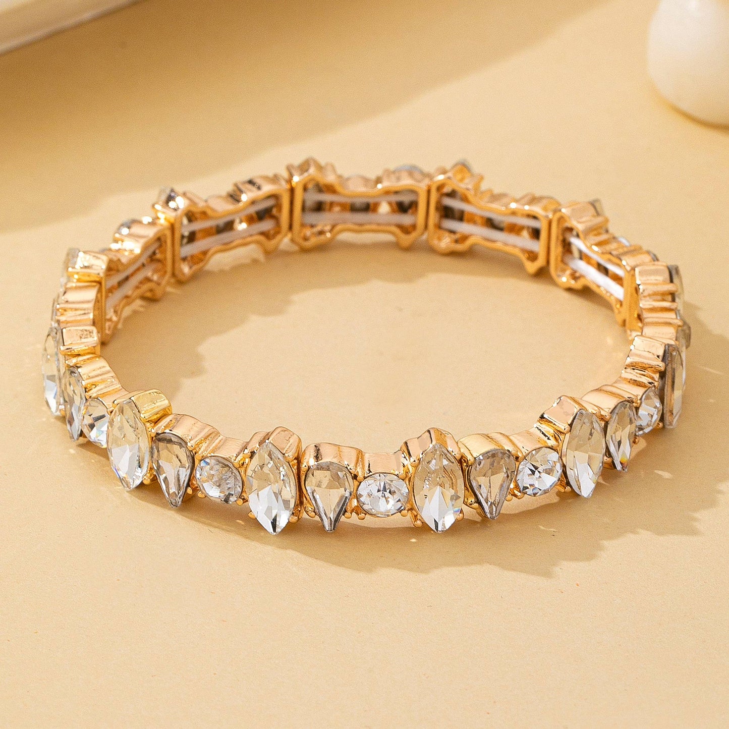 Crystal Gold-Tone Stretch Statement Bracelet | 80B1786: Gold