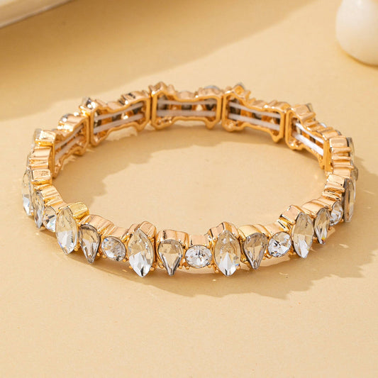 Crystal Gold-Tone Stretch Statement Bracelet | 80B1786: Gold