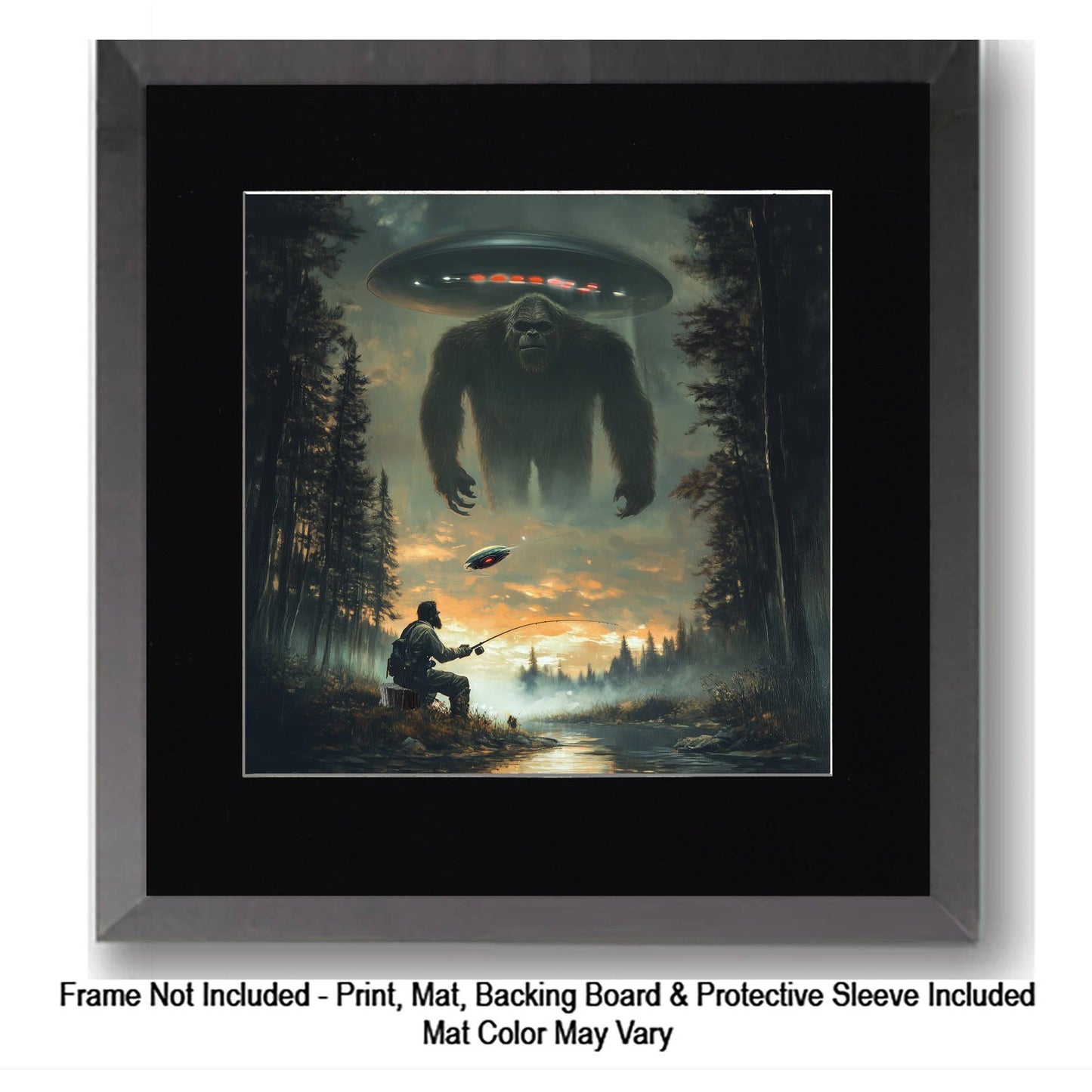 Bigfoot Giving Directions - Art Prints – 8″x10″ Artwork in 11″x14″ Mat