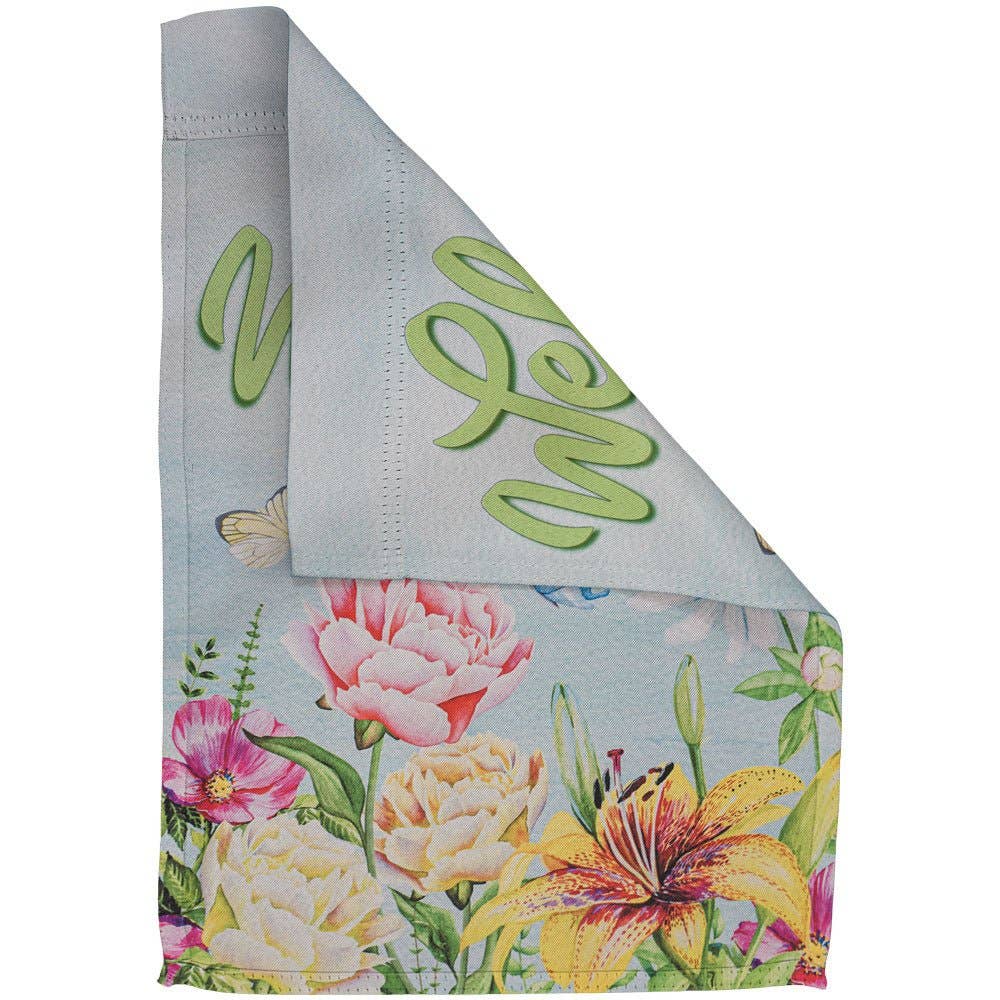H&G Studios Welcome (Spring Flowers) 12x18in Garden Flag
