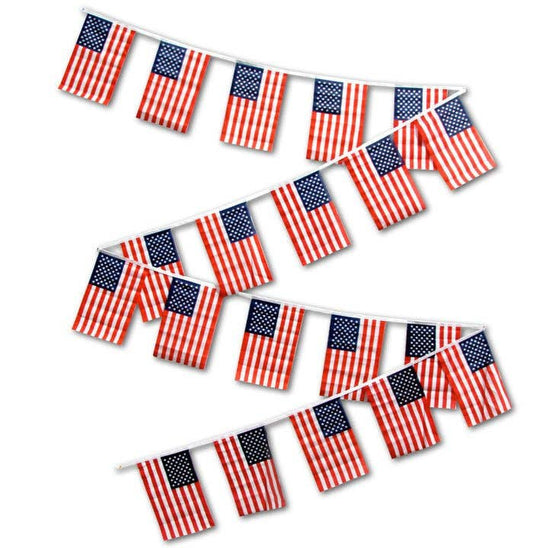 30ft String Flag Set of 20 USA Flags