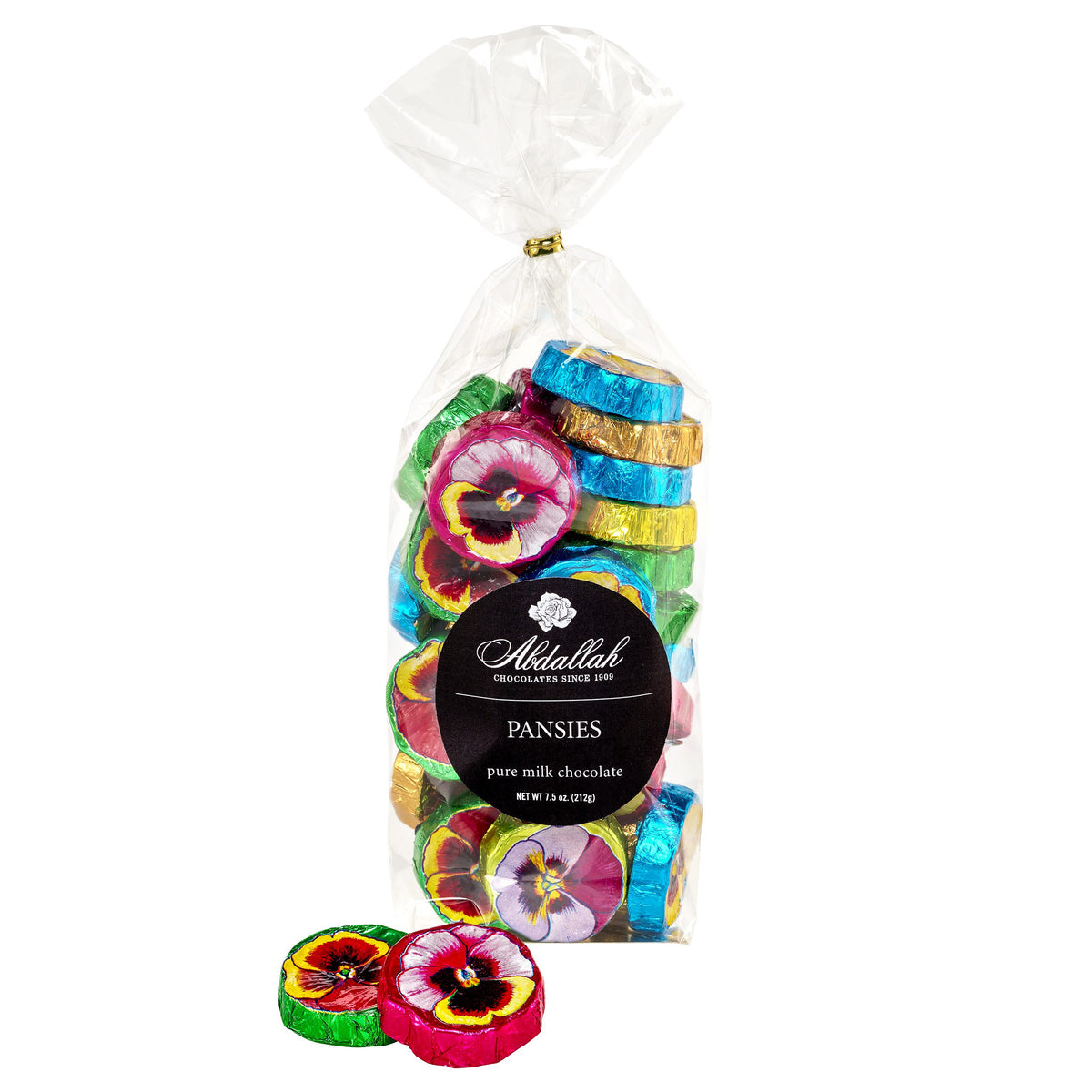 Milk Choc Pansies - 7.5oz Bag of Assorted Spring Foil