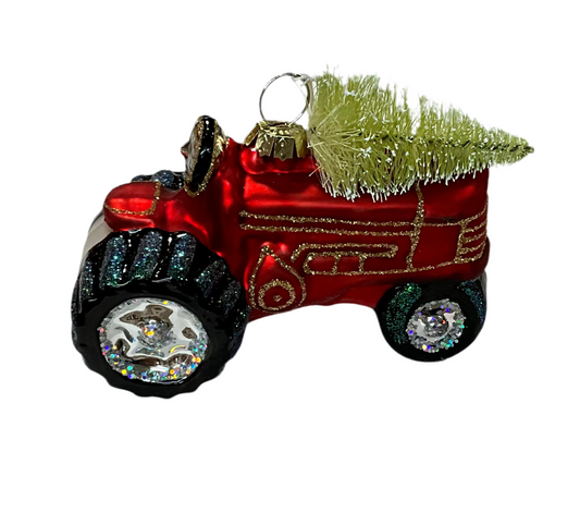 Tractor with Tree - Christmas Ornament