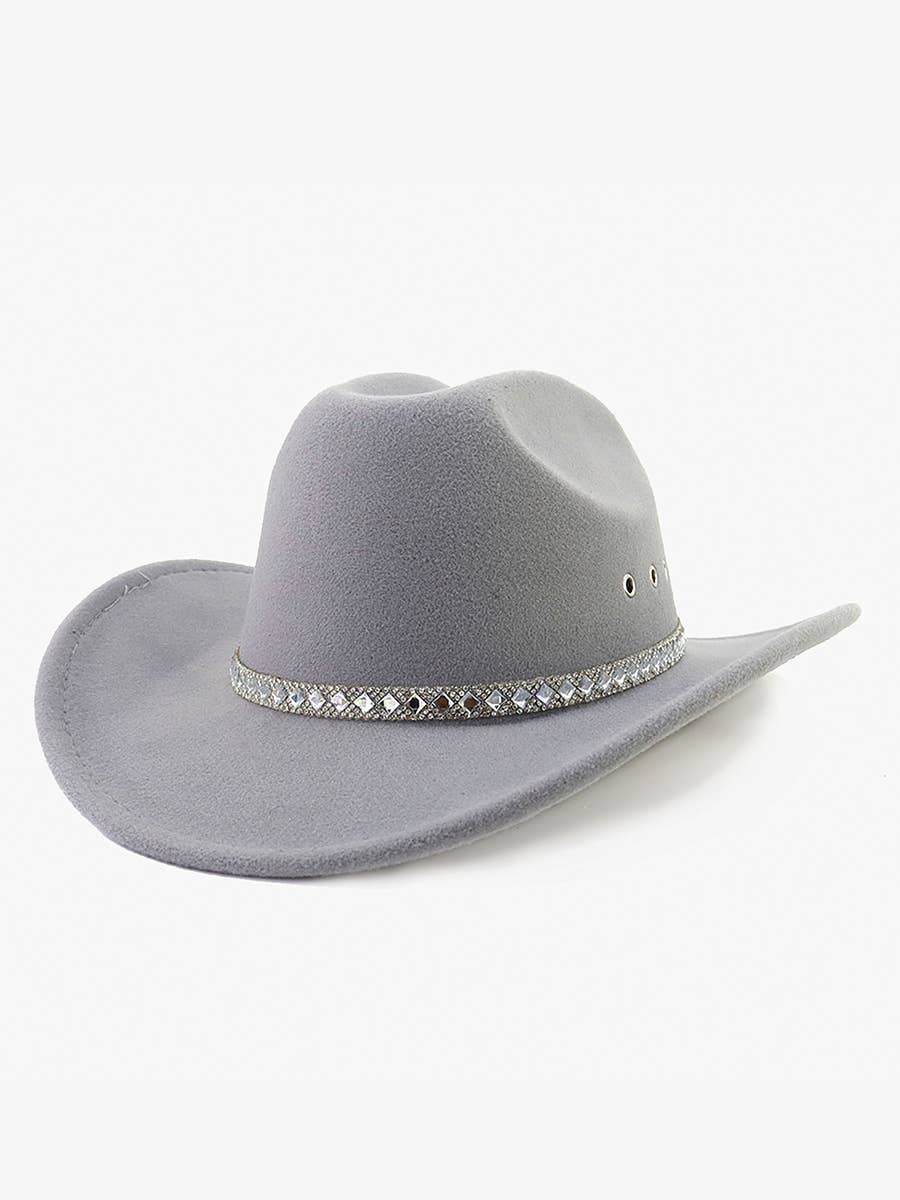 Baye Cowboy Hat – Rhinestone Band Eyelets | HAT2664: Black