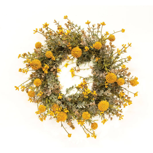 Fall Garden Candle Ring 6" Mustard