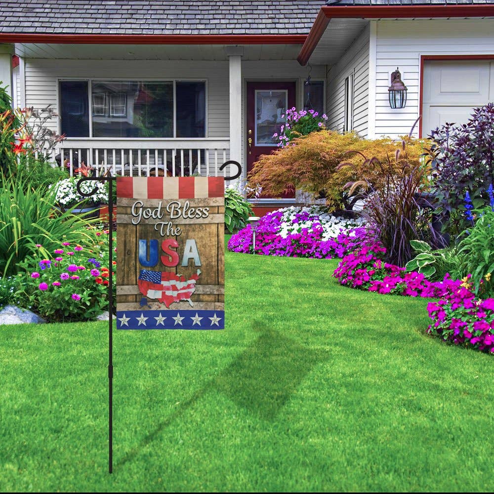 H&G Studios God Bless the USA 12x18in Garden Flag