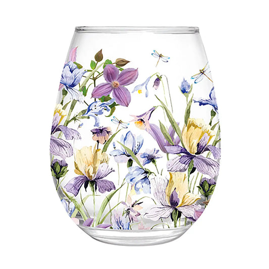 Golden Lilacs Stemless Glass