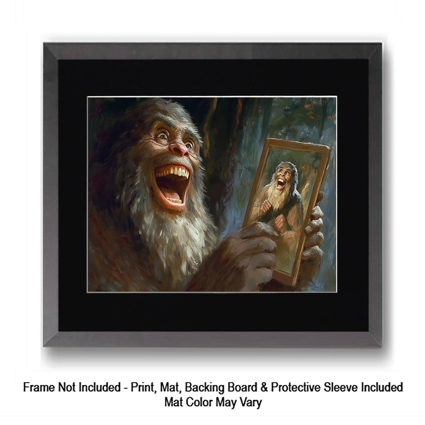 Bigfoot Banjo Bob by the Lake - Art Prints – 8″x10″ Artwork in 11″x14″ Mat
