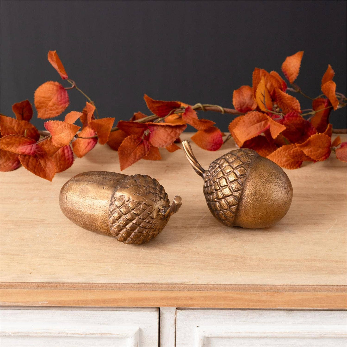 Brass Finish Acorn Accents - 2 Types (Each)