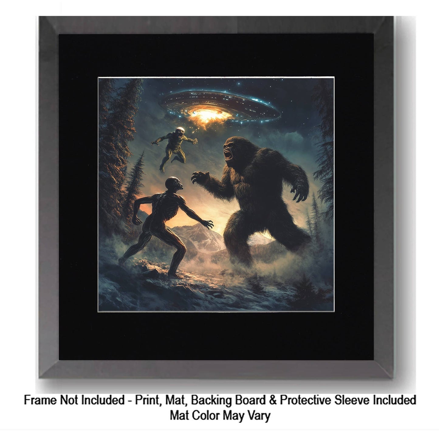 Bigfoot Banjo Bob by the Lake - Art Prints – 8″x10″ Artwork in 11″x14″ Mat