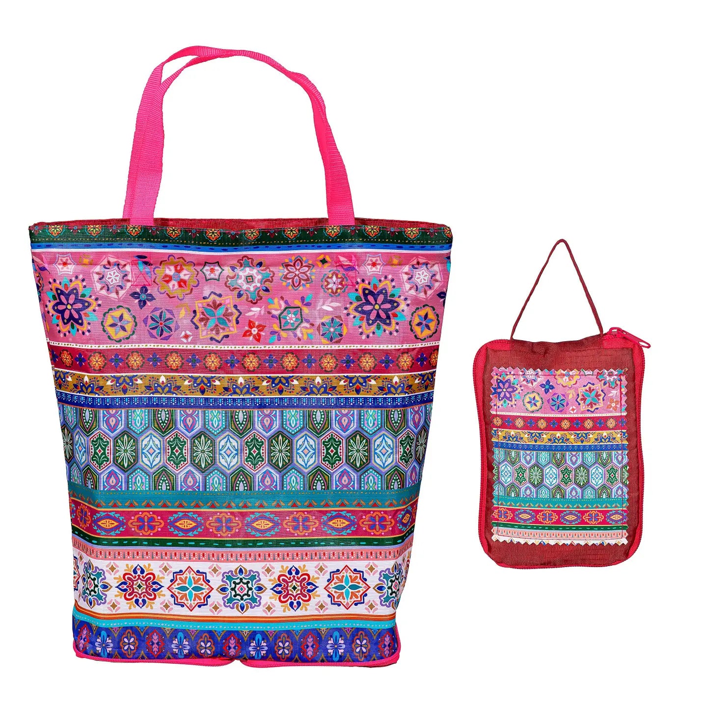 Geometric Tapestry Compact Tote Bag
