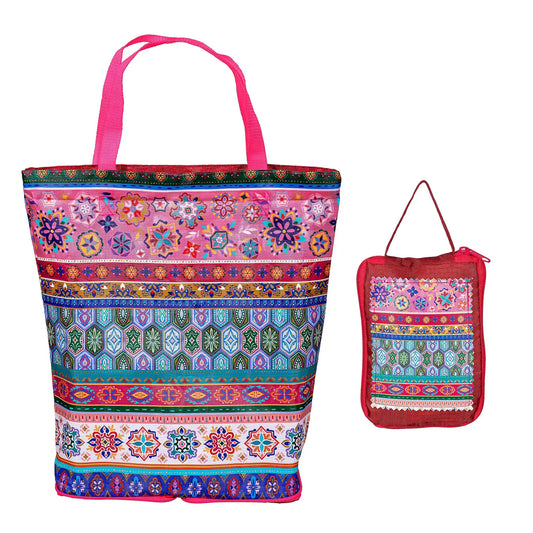 Geometric Tapestry Compact Tote Bag