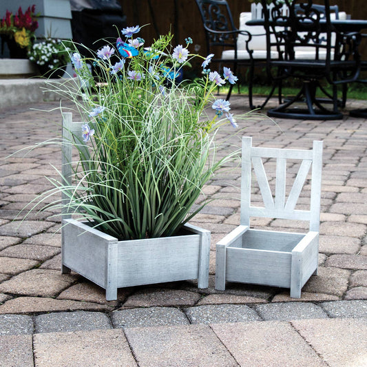 2/Set - Garden Chair Planter Boxes