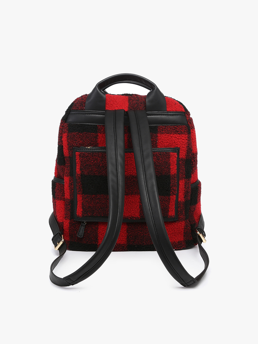 Hattie Sherpa Backpack w/ Guitar Strap | BP2105SHP: Black/White