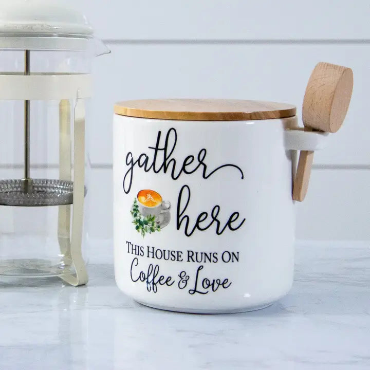 Canister with Scoop - Coffee and Love