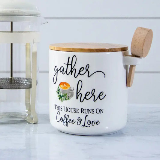 Canister with Scoop - Coffee and Love