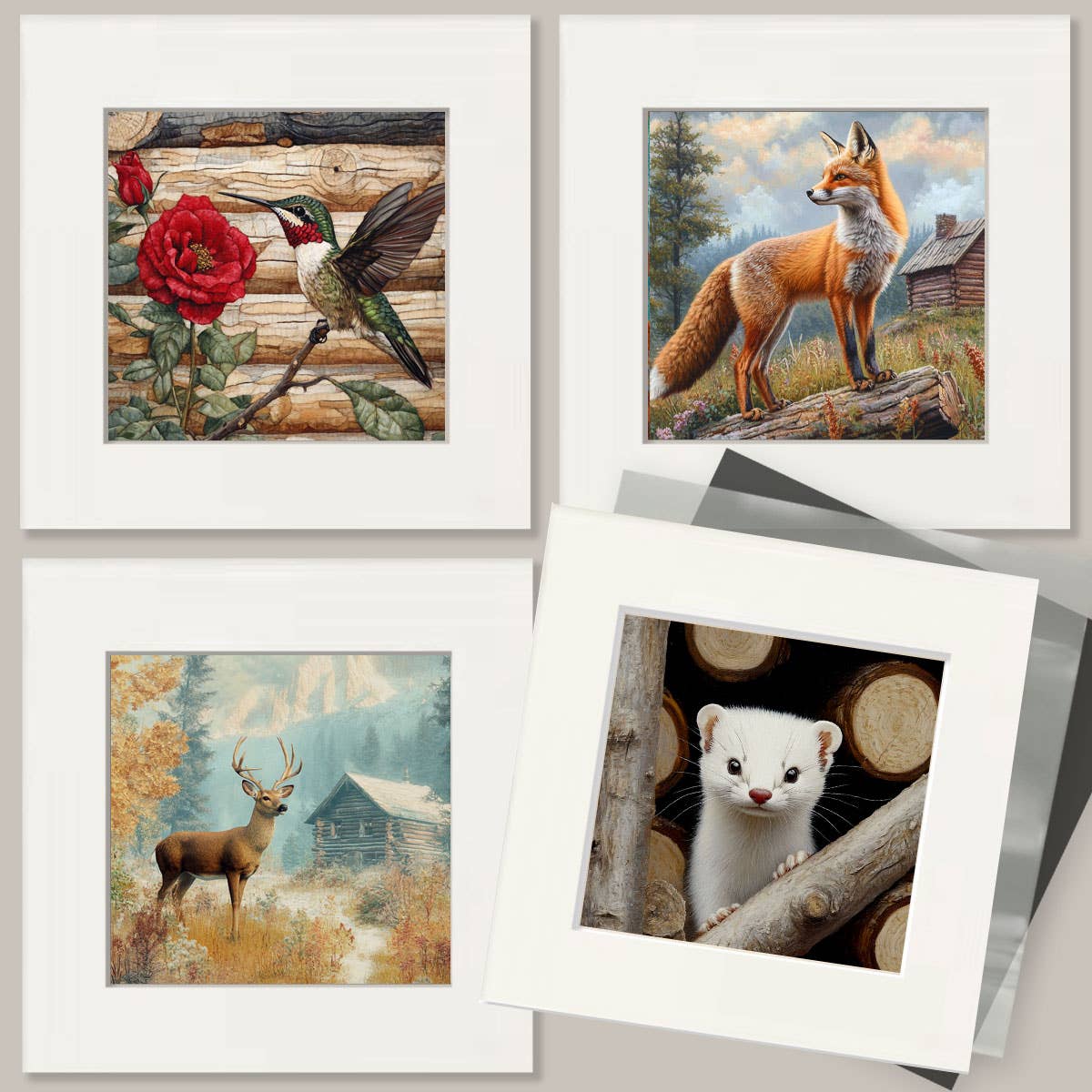 Bigfoot Across the Pond - Log Cabin Companions Wall Art Prints – 8″x10″ Artwork for 11″x14″ Frame