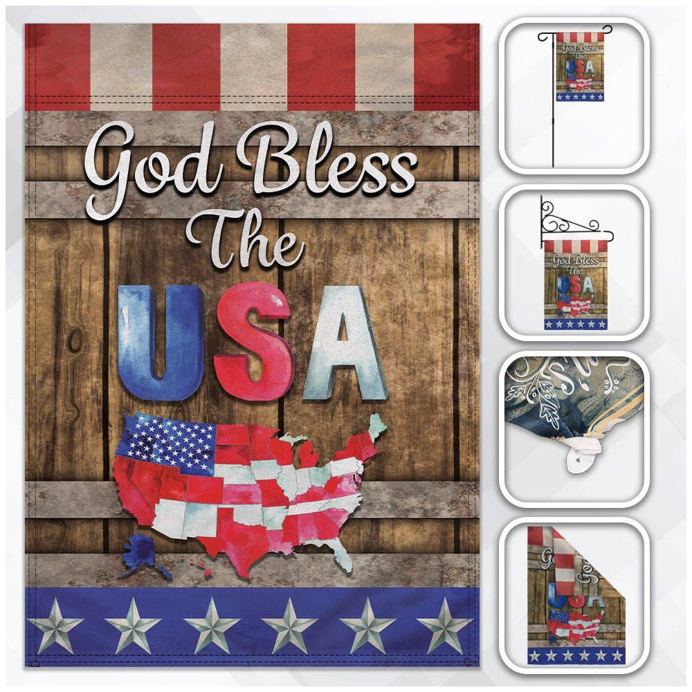 H&G Studios God Bless the USA 12x18in Garden Flag
