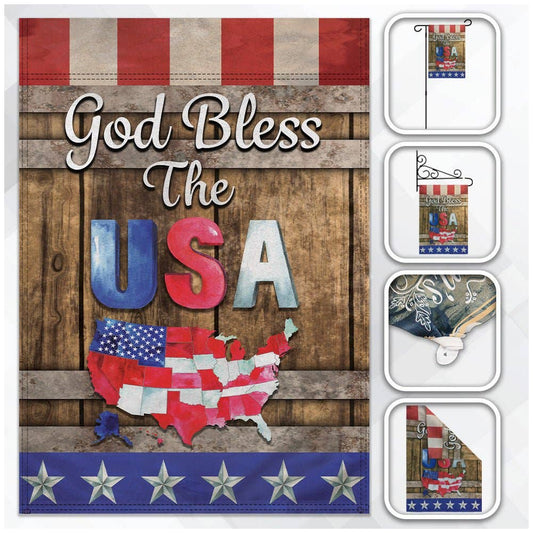 H&G Studios God Bless the USA 12x18in Garden Flag