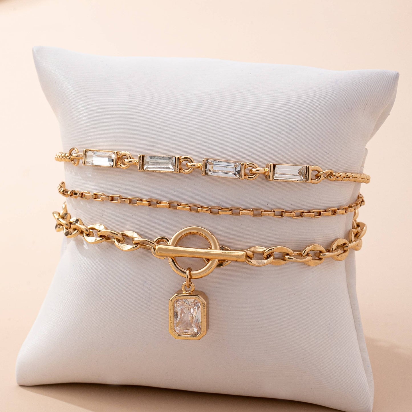 Multi Baguette Crystals & Toggle Clasp | 80B1650: SET