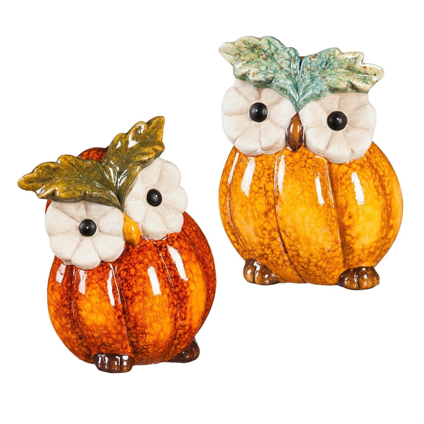 Harvest Blossom 7" Ceramic Owl Table Decor