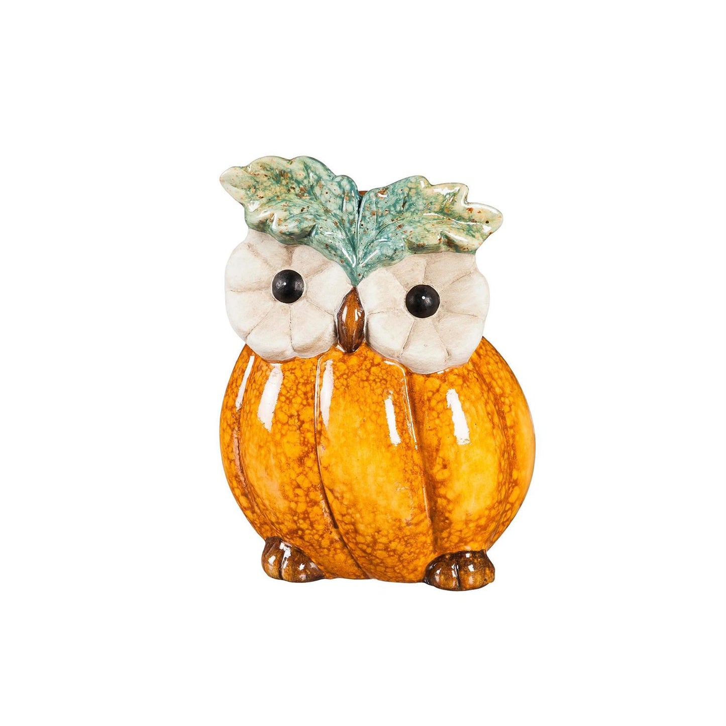 Harvest Blossom 7" Ceramic Owl Table Decor