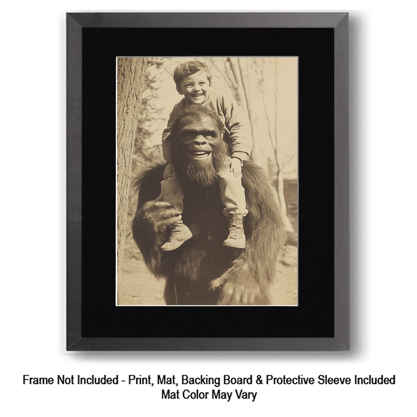 Bigfoot Giving Directions - Art Prints – 8″x10″ Artwork in 11″x14″ Mat