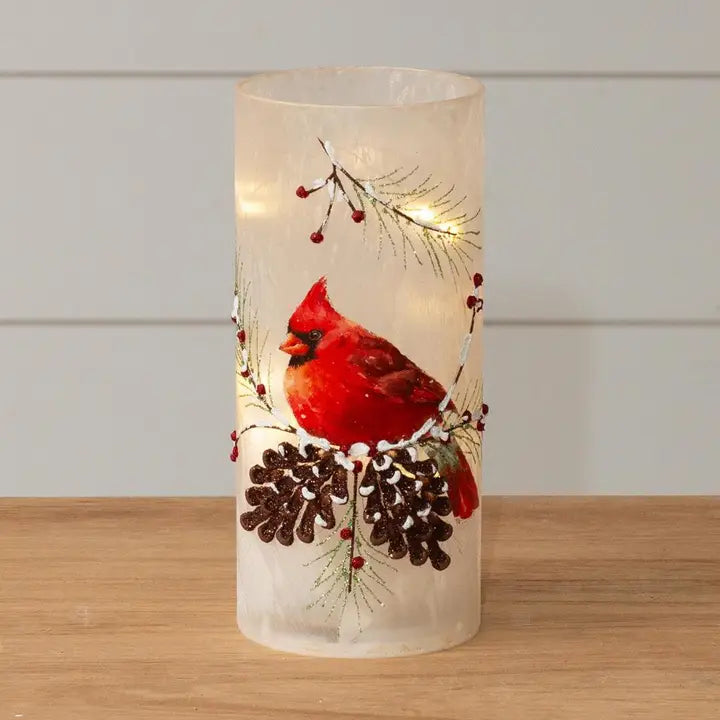 Frosted Glass luminary-cardinal