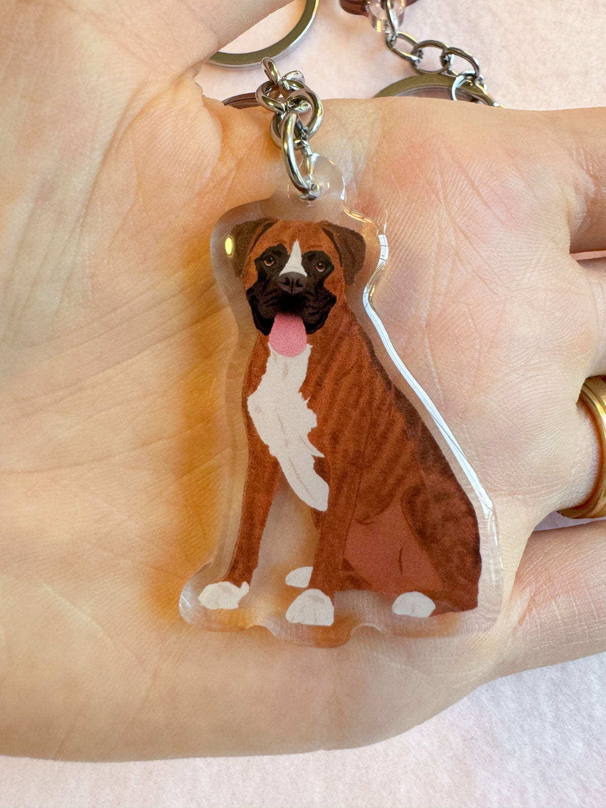 Boxer (brindle) Keychain