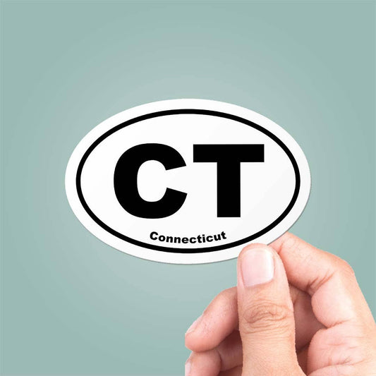 Connecticut CT State Oval Sticker Vinyl Decal: 5"