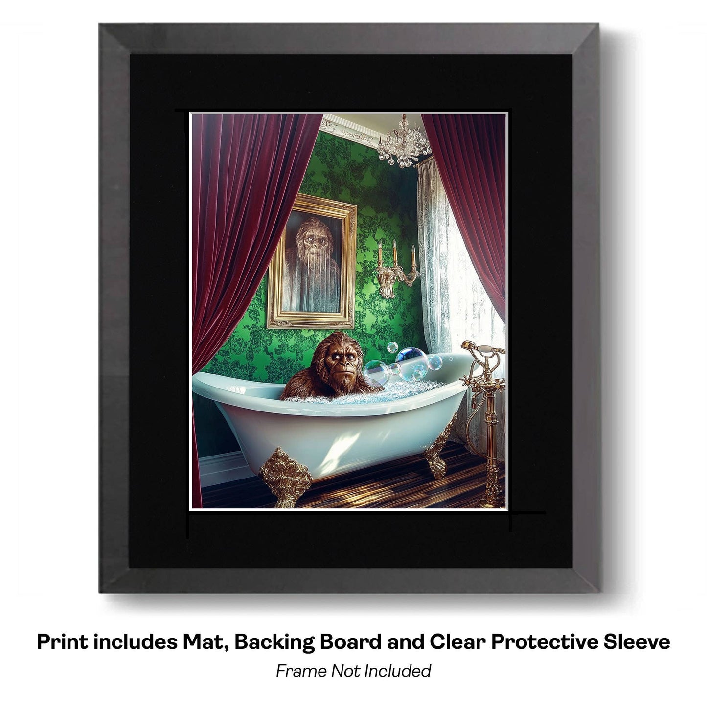 Vintage Photograph of Bigfoot Summer Memory Cryptids Art Prints - Bigfoot Prints – 8″x10″ Artwork in 11″x14″ Mat