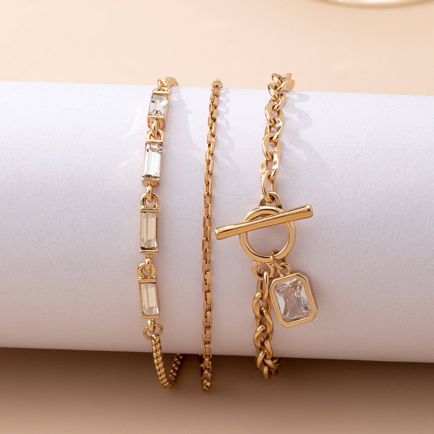 Multi Baguette Crystals & Toggle Clasp | 80B1650: SET