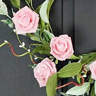 ISB64952- 12in Foamy Pink Rose Wreath-2/24pcs