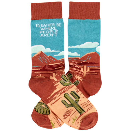 “Rather Be Where People Aren’t” Socks