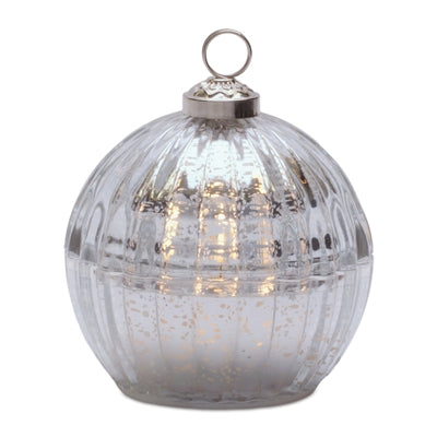 Silver LED Ornament Candle