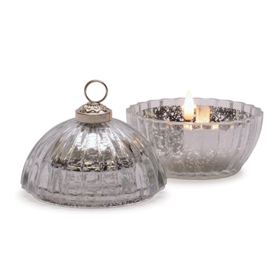 Silver LED Ornament Candle
