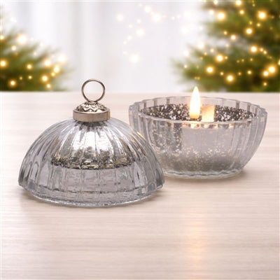 Silver LED Ornament Candle