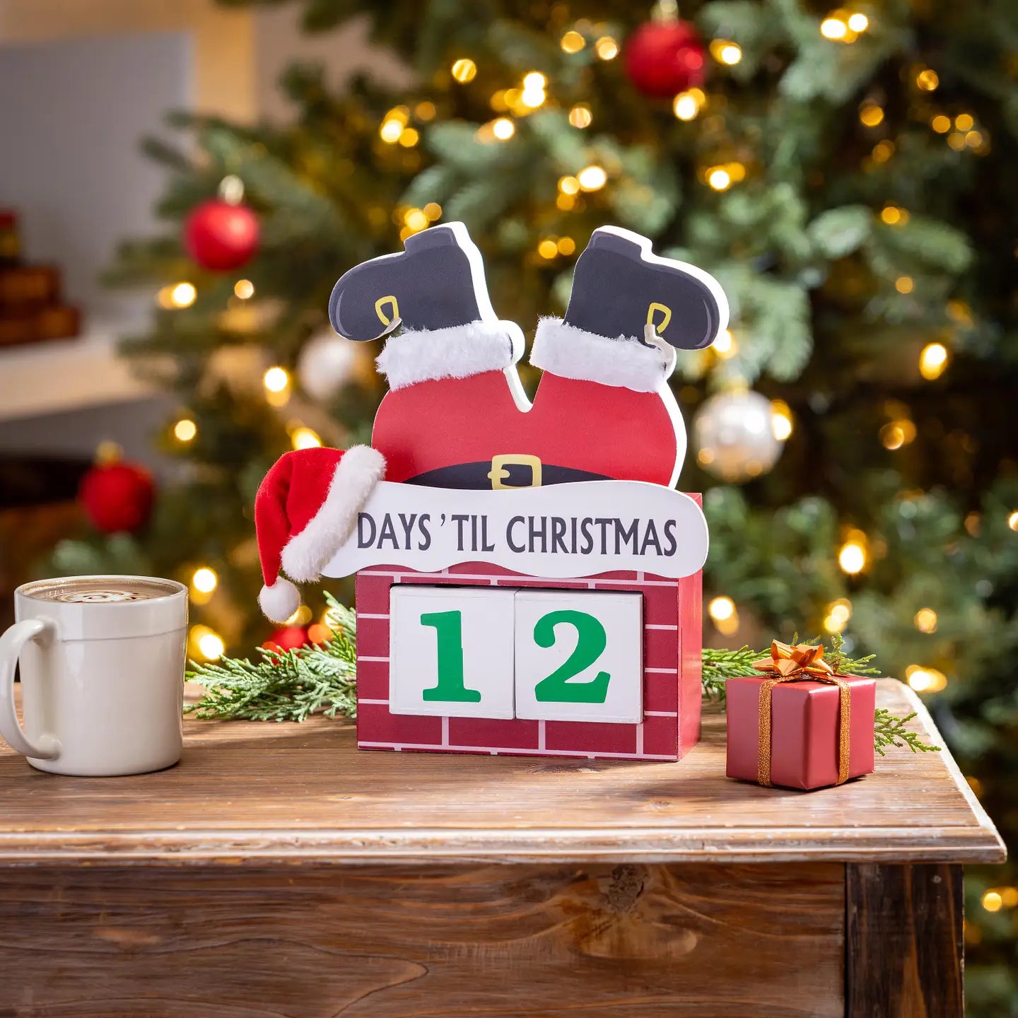 Santa in Chimney Count Down til Christmas