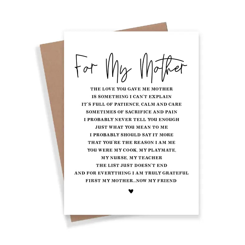 For My Mother Card