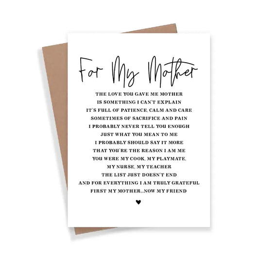 For My Mother Card
