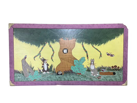Easter Forest Wood Carved Picture