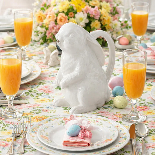White Ceramic Easter Bunny Pitcher