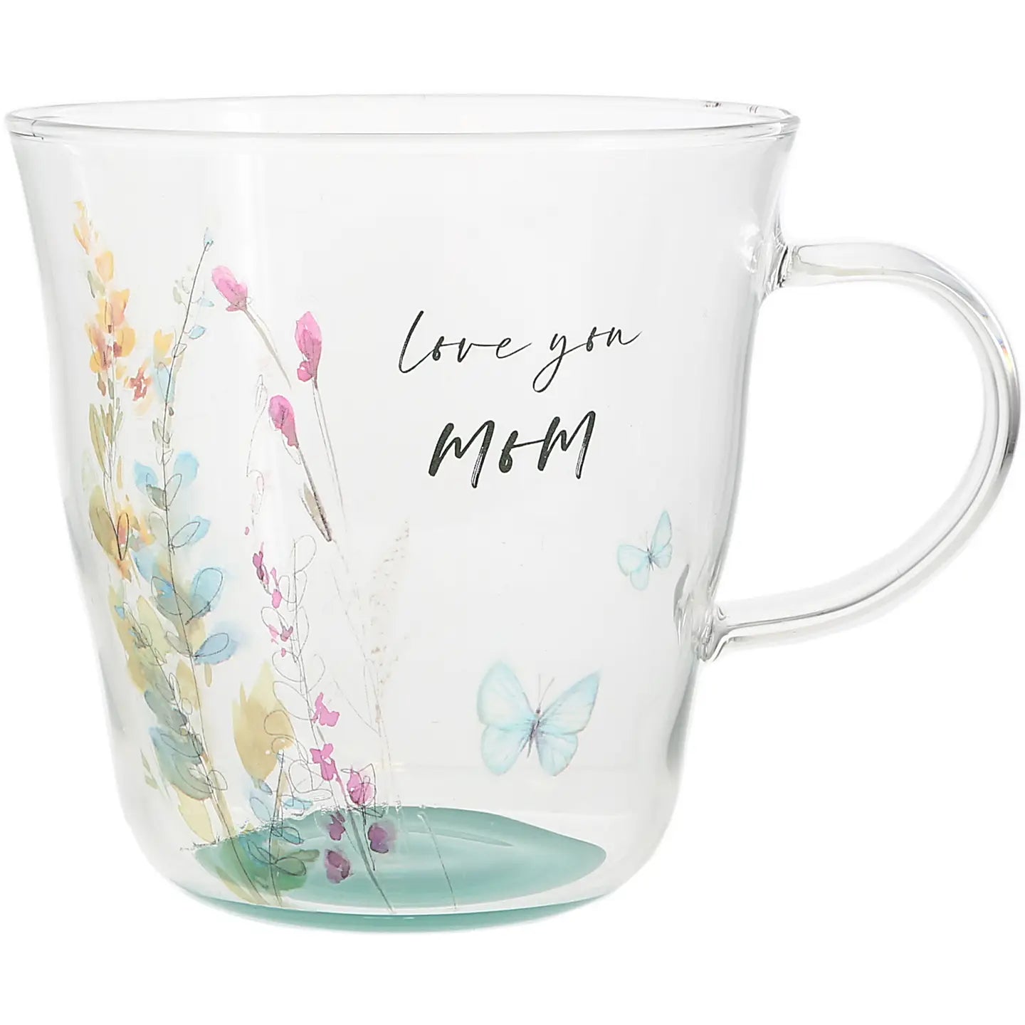 Love you, mom glass cup