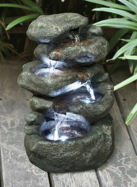 Fountain-5 Level Rocks W/Lights
