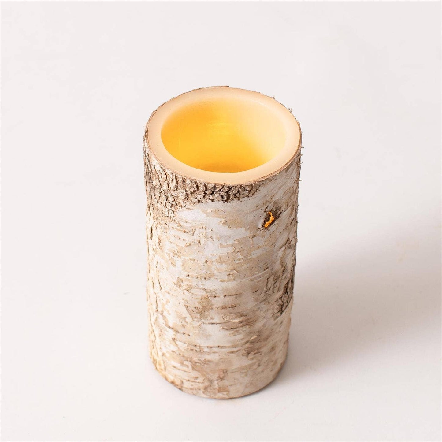 Faux Birch Bark LED Candle