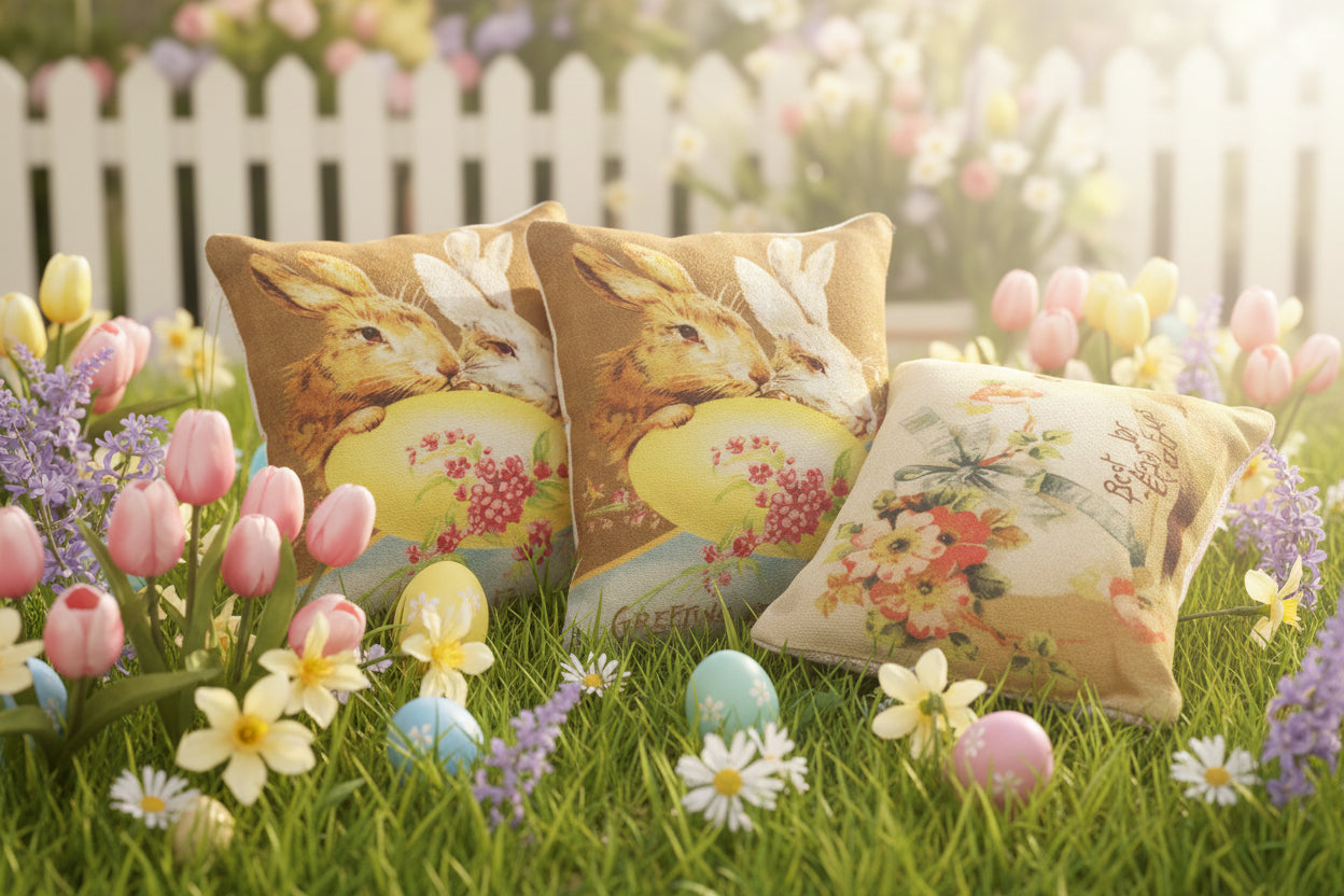 Vintage Easter Postcard Mini Pillows - Each