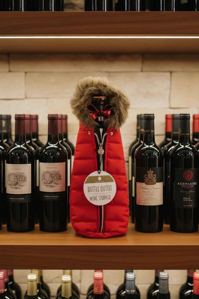Red Parka Bottle Outfit & Stopper Set