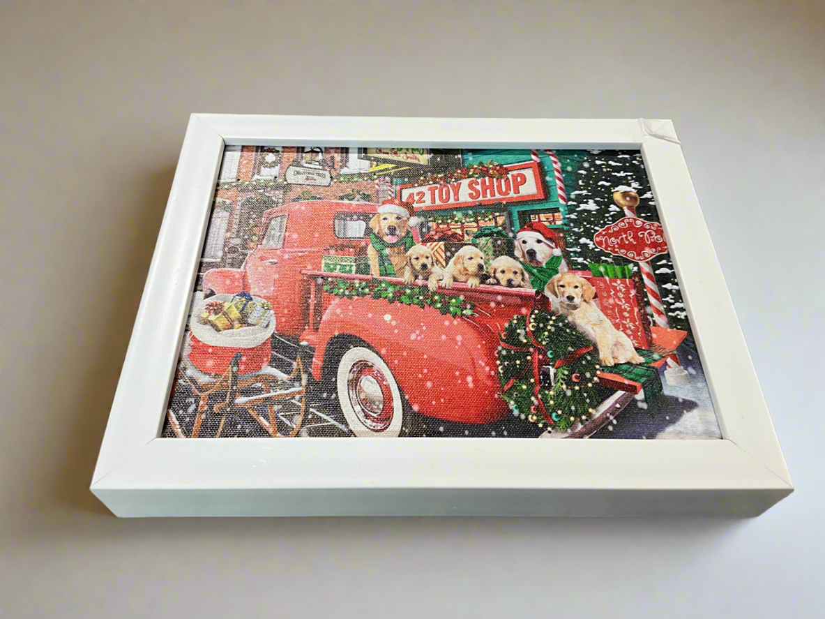 Christmas Canvas with White Frame
